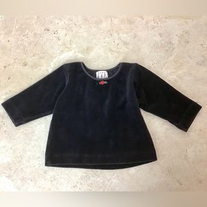 Gap Baby Black Velvet Top-Size 3-6 Months